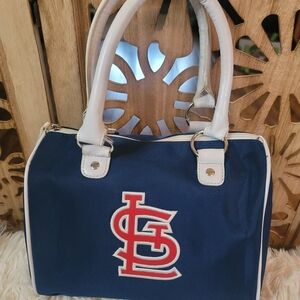 Navy and White Logo Satchel